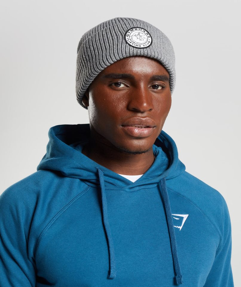 Gymshark Legacy Deep Cuff Beanie Light Grey | CA D3N167